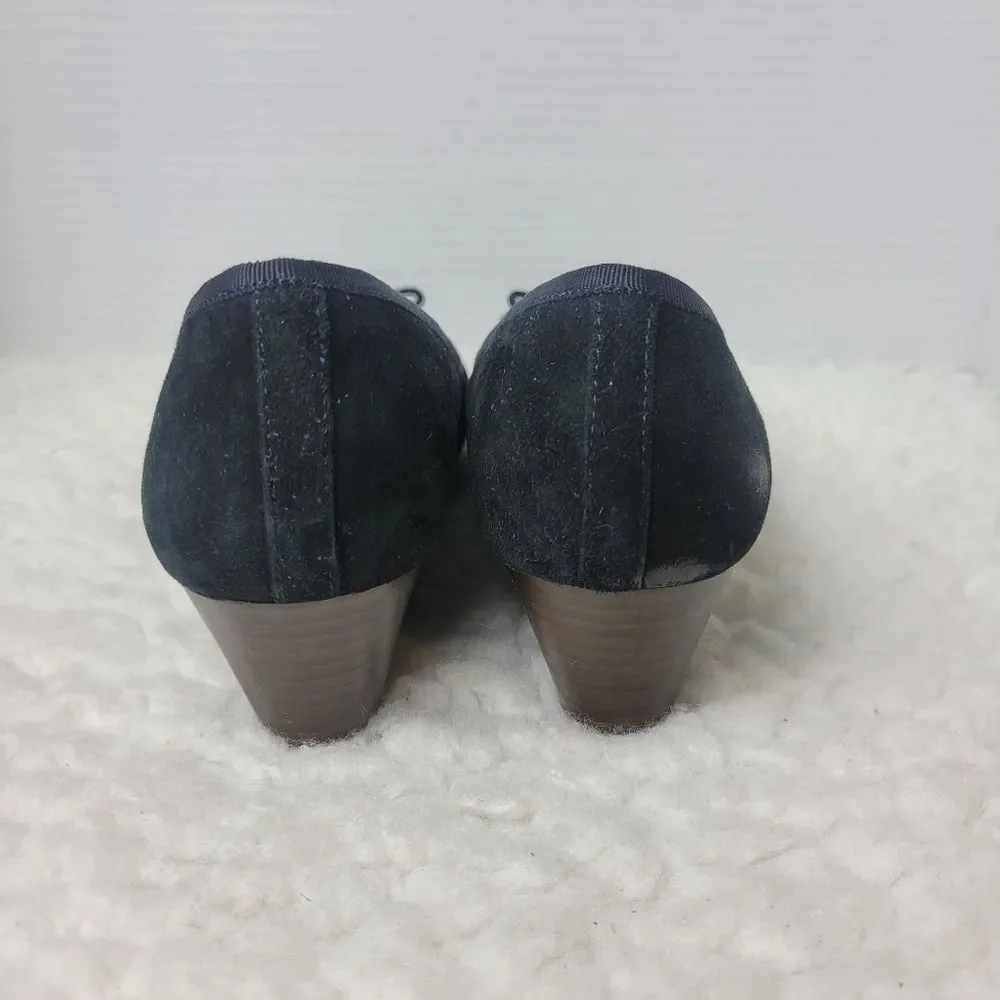Tory Burch Black Suede Wedge Ballet Flats